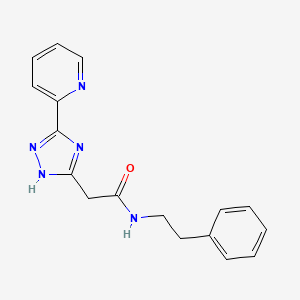molecular formula C17H17N5O B11196934 N-(2-Phenylethyl)-2-[3-(pyridin-2-yl)-1H-1,2,4-triazol-5-yl]acetamide 