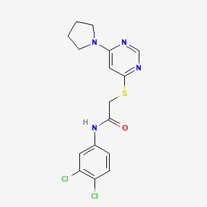 molecular formula C16H16Cl2N4OS B11197004 N-(3,4-dichlorophenyl)-2-((6-(pyrrolidin-1-yl)pyrimidin-4-yl)thio)acetamide 