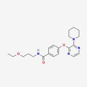 molecular formula C21H28N4O3 B11197022 N-(3-ethoxypropyl)-4-{[3-(piperidin-1-yl)pyrazin-2-yl]oxy}benzamide 