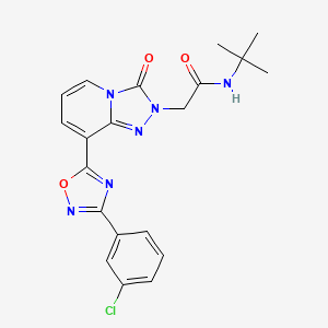 molecular formula C20H19ClN6O3 B11197096 N-tert-butyl-2-{8-[3-(3-chlorophenyl)-1,2,4-oxadiazol-5-yl]-3-oxo[1,2,4]triazolo[4,3-a]pyridin-2(3H)-yl}acetamide 