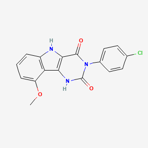 molecular formula C17H12ClN3O3 B11197128 3-(4-chlorophenyl)-9-methoxy-1H-pyrimido[5,4-b]indole-2,4(3H,5H)-dione 