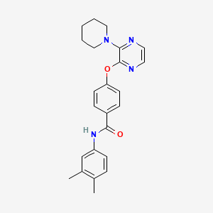 molecular formula C24H26N4O2 B11197287 N-(3,4-dimethylphenyl)-4-{[3-(piperidin-1-yl)pyrazin-2-yl]oxy}benzamide 