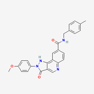 molecular formula C26H22N4O3 B11197332 N-[6-({[(3,5-dimethylphenyl)amino]carbonyl}amino)-1,3-benzothiazol-2-yl]benzenesulfonamide 