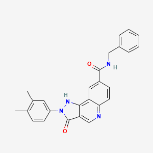 molecular formula C26H22N4O2 B11197395 N-benzyl-2-(3,4-dimethylphenyl)-3-oxo-2H,3H,5H-pyrazolo[4,3-c]quinoline-8-carboxamide 