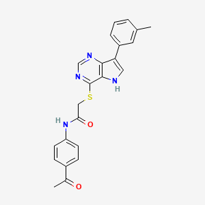 molecular formula C23H20N4O2S B11197414 N-(4-acetylphenyl)-2-{[7-(3-methylphenyl)-5H-pyrrolo[3,2-d]pyrimidin-4-yl]sulfanyl}acetamide 
