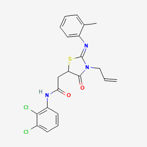 molecular formula C21H19Cl2N3O2S B11197431 N-(2,3-Dichlorophenyl)-2-[(2Z)-2-[(2-methylphenyl)imino]-4-oxo-3-(prop-2-EN-1-YL)-1,3-thiazolidin-5-YL]acetamide 