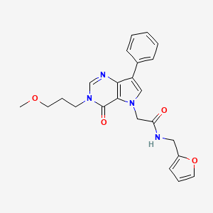 molecular formula C23H24N4O4 B11197441 N-(furan-2-ylmethyl)-2-[3-(3-methoxypropyl)-4-oxo-7-phenyl-3,4-dihydro-5H-pyrrolo[3,2-d]pyrimidin-5-yl]acetamide 