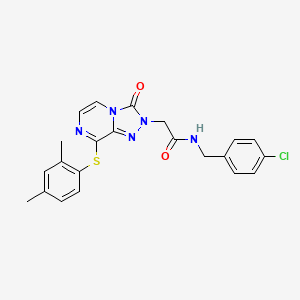 molecular formula C22H20ClN5O2S B11197449 N-(4-chlorobenzyl)-2-{8-[(2,4-dimethylphenyl)sulfanyl]-3-oxo[1,2,4]triazolo[4,3-a]pyrazin-2(3H)-yl}acetamide 