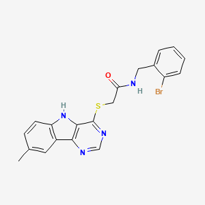 molecular formula C20H17BrN4OS B11197466 N-(2-bromobenzyl)-2-[(8-methyl-5H-pyrimido[5,4-b]indol-4-yl)sulfanyl]acetamide 