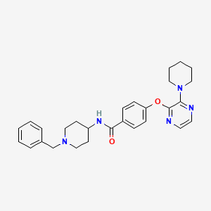 molecular formula C28H33N5O2 B11197478 N-(1-benzylpiperidin-4-yl)-4-{[3-(piperidin-1-yl)pyrazin-2-yl]oxy}benzamide 