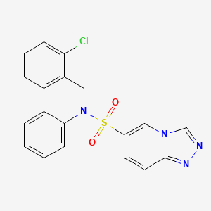 molecular formula C19H15ClN4O2S B11197497 N-(2-chlorobenzyl)-N-phenyl-[1,2,4]triazolo[4,3-a]pyridine-6-sulfonamide 