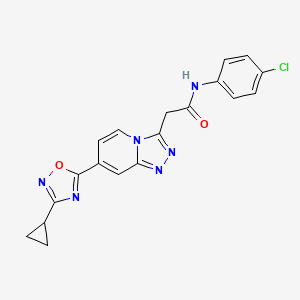 molecular formula C19H15ClN6O2 B11197504 N-(4-chlorophenyl)-2-(7-(3-cyclopropyl-1,2,4-oxadiazol-5-yl)-[1,2,4]triazolo[4,3-a]pyridin-3-yl)acetamide 