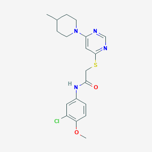 molecular formula C19H23ClN4O2S B11197505 N-(3-chloro-4-methoxyphenyl)-2-{[6-(4-methylpiperidin-1-yl)pyrimidin-4-yl]sulfanyl}acetamide 