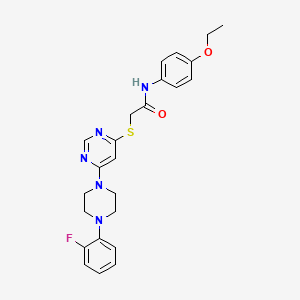molecular formula C24H26FN5O2S B11197507 N-(4-Ethoxyphenyl)-2-({6-[4-(2-fluorophenyl)piperazin-1-YL]pyrimidin-4-YL}sulfanyl)acetamide 