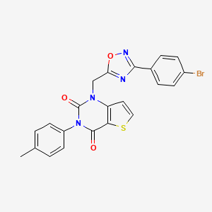 molecular formula C22H15BrN4O3S B11197546 1-((3-(4-bromophenyl)-1,2,4-oxadiazol-5-yl)methyl)-3-(p-tolyl)thieno[3,2-d]pyrimidine-2,4(1H,3H)-dione 