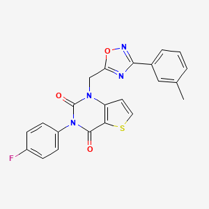molecular formula C22H15FN4O3S B11197609 N-1,3-benzodioxol-5-yl-2-({6-[4-(3-methoxyphenyl)piperazin-1-yl]pyrimidin-4-yl}thio)acetamide 