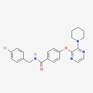 molecular formula C23H23ClN4O2 B11197734 N-(4-chlorobenzyl)-4-{[3-(piperidin-1-yl)pyrazin-2-yl]oxy}benzamide 
