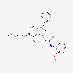 molecular formula C25H26N4O4 B11197797 N-(2-methoxyphenyl)-2-[3-(3-methoxypropyl)-4-oxo-7-phenyl-3,4-dihydro-5H-pyrrolo[3,2-d]pyrimidin-5-yl]acetamide 
