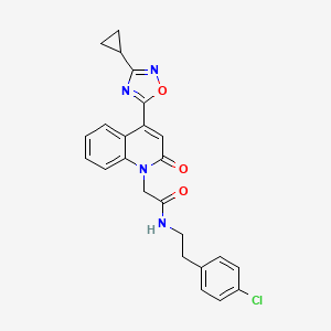 molecular formula C24H21ClN4O3 B11197818 N-[2-(4-chlorophenyl)ethyl]-2-[4-(3-cyclopropyl-1,2,4-oxadiazol-5-yl)-2-oxoquinolin-1(2H)-yl]acetamide 