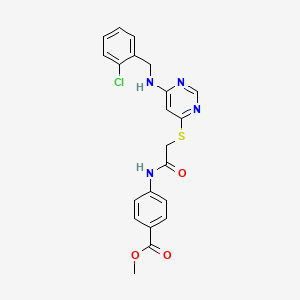 molecular formula C21H19ClN4O3S B11197860 Methyl 4-{[({6-[(2-chlorobenzyl)amino]pyrimidin-4-yl}sulfanyl)acetyl]amino}benzoate 