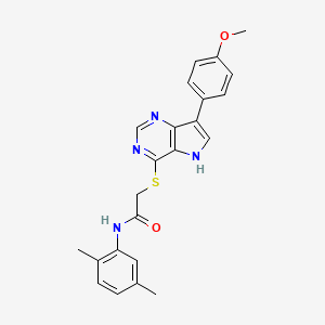 molecular formula C23H22N4O2S B11197960 N-(2,5-dimethylphenyl)-2-{[7-(4-methoxyphenyl)-5H-pyrrolo[3,2-d]pyrimidin-4-yl]sulfanyl}acetamide 