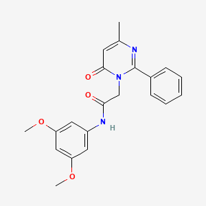 molecular formula C21H21N3O4 B11197995 N-(3,5-dimethoxyphenyl)-2-(4-methyl-6-oxo-2-phenylpyrimidin-1(6H)-yl)acetamide 