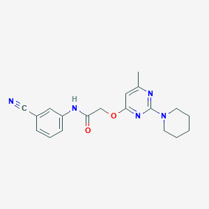 molecular formula C19H21N5O2 B11198063 N-(3-cyanophenyl)-2-{[6-methyl-2-(piperidin-1-yl)pyrimidin-4-yl]oxy}acetamide 
