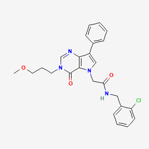 molecular formula C25H25ClN4O3 B11198123 N-(2-chlorobenzyl)-2-[3-(3-methoxypropyl)-4-oxo-7-phenyl-3,4-dihydro-5H-pyrrolo[3,2-d]pyrimidin-5-yl]acetamide 