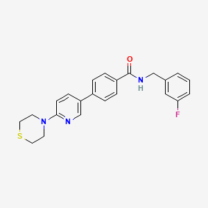 molecular formula C23H22FN3OS B11198138 N-[(3-Fluorophenyl)methyl]-4-[6-(thiomorpholin-4-YL)pyridin-3-YL]benzamide 