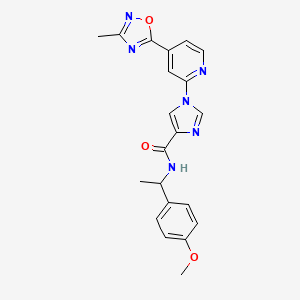 molecular formula C21H20N6O3 B11198167 N-[1-(4-methoxyphenyl)ethyl]-1-[4-(3-methyl-1,2,4-oxadiazol-5-yl)pyridin-2-yl]-1H-imidazole-4-carboxamide 
