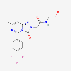 molecular formula C18H18F3N5O3 B11198218 N-(2-methoxyethyl)-2-{7-methyl-3-oxo-5-[4-(trifluoromethyl)phenyl][1,2,4]triazolo[4,3-c]pyrimidin-2(3H)-yl}acetamide 
