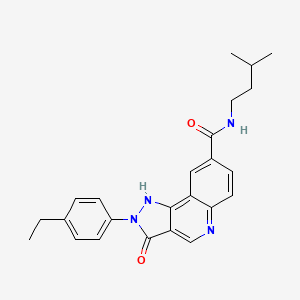 molecular formula C24H26N4O2 B11198226 2-(4-ethylphenyl)-N-isopentyl-3-oxo-3,5-dihydro-2H-pyrazolo[4,3-c]quinoline-8-carboxamide 