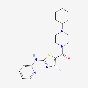 molecular formula C20H27N5OS B11198253 N-[5-(4-Cyclohexylpiperazine-1-carbonyl)-4-methyl-1,3-thiazol-2-YL]pyridin-2-amine 