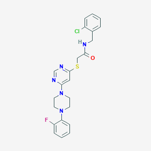 molecular formula C23H23ClFN5OS B11198400 N-(2-chlorobenzyl)-2-({6-[4-(2-fluorophenyl)piperazin-1-yl]pyrimidin-4-yl}sulfanyl)acetamide 