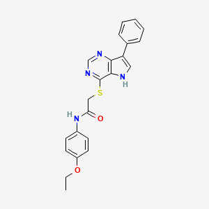 molecular formula C22H20N4O2S B11198434 N-(4-Ethoxyphenyl)-2-({7-phenyl-5H-pyrrolo[3,2-D]pyrimidin-4-YL}sulfanyl)acetamide 