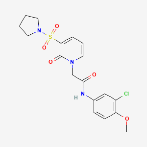 molecular formula C18H20ClN3O5S B11198473 N-(3-chloro-4-methoxyphenyl)-2-[2-oxo-3-(pyrrolidin-1-ylsulfonyl)pyridin-1(2H)-yl]acetamide 