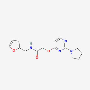 molecular formula C16H20N4O3 B11198553 N-(furan-2-ylmethyl)-2-{[6-methyl-2-(pyrrolidin-1-yl)pyrimidin-4-yl]oxy}acetamide 