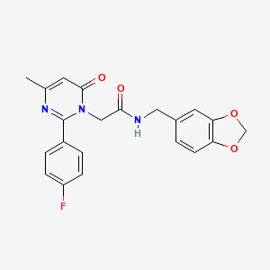 molecular formula C21H18FN3O4 B11198662 N-(1,3-benzodioxol-5-ylmethyl)-2-[2-(4-fluorophenyl)-4-methyl-6-oxopyrimidin-1(6H)-yl]acetamide 