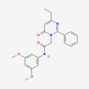 molecular formula C22H23N3O4 B11198674 N-(3,5-dimethoxyphenyl)-2-(4-ethyl-6-oxo-2-phenylpyrimidin-1(6H)-yl)acetamide 