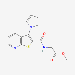 molecular formula C15H13N3O3S B11198682 methyl 2-(3-(1H-pyrrol-1-yl)thieno[2,3-b]pyridine-2-carboxamido)acetate 