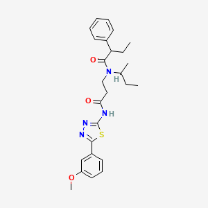 molecular formula C26H32N4O3S B11198730 N-(Butan-2-YL)-N-(2-{[5-(3-methoxyphenyl)-1,3,4-thiadiazol-2-YL]carbamoyl}ethyl)-2-phenylbutanamide 
