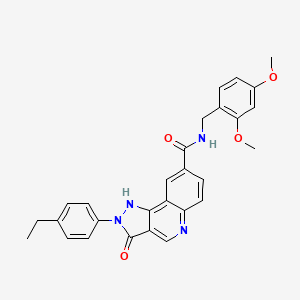 molecular formula C28H26N4O4 B11198740 N-[(2,4-dimethoxyphenyl)methyl]-2-(4-ethylphenyl)-3-oxo-2H,3H,5H-pyrazolo[4,3-c]quinoline-8-carboxamide 