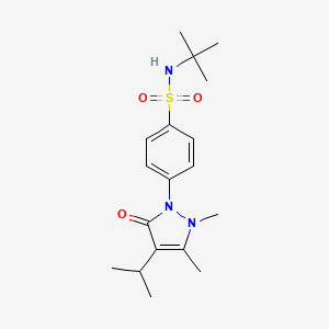molecular formula C18H27N3O3S B11198787 N-tert-butyl-4-[2,3-dimethyl-5-oxo-4-(propan-2-yl)-2,5-dihydro-1H-pyrazol-1-yl]benzenesulfonamide 