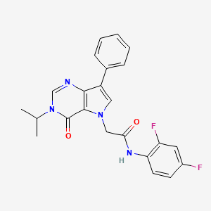 molecular formula C23H20F2N4O2 B11198865 N-(2,4-difluorophenyl)-2-[4-oxo-7-phenyl-3-(propan-2-yl)-3,4-dihydro-5H-pyrrolo[3,2-d]pyrimidin-5-yl]acetamide 