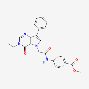 molecular formula C25H24N4O4 B11198957 methyl 4-({[4-oxo-7-phenyl-3-(propan-2-yl)-3,4-dihydro-5H-pyrrolo[3,2-d]pyrimidin-5-yl]acetyl}amino)benzoate 