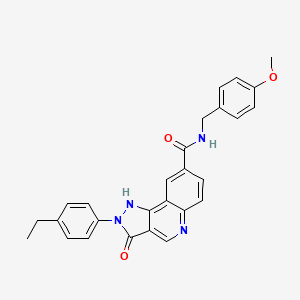 molecular formula C27H24N4O3 B11198962 N-(sec-butyl)-5-{[(4-tert-butylphenyl)sulfonyl]amino}-2-piperazin-1-ylnicotinamide 