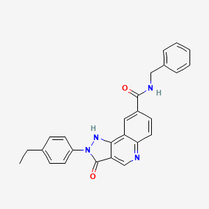 molecular formula C26H22N4O2 B11199078 N-benzyl-2-(4-ethylphenyl)-3-oxo-2H,3H,5H-pyrazolo[4,3-c]quinoline-8-carboxamide 