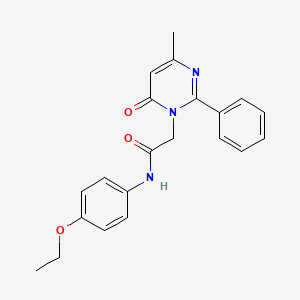 molecular formula C21H21N3O3 B11199079 N-(4-ethoxyphenyl)-2-(4-methyl-6-oxo-2-phenylpyrimidin-1(6H)-yl)acetamide 