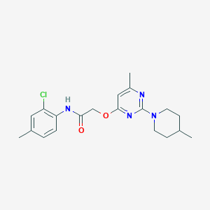 molecular formula C20H25ClN4O2 B11199267 N-(2-chloro-4-methylphenyl)-2-{[6-methyl-2-(4-methylpiperidin-1-yl)pyrimidin-4-yl]oxy}acetamide 