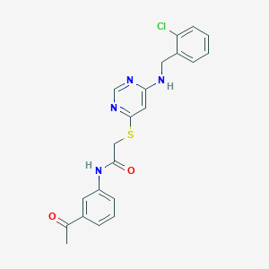 molecular formula C21H19ClN4O2S B11199439 N-(3-acetylphenyl)-2-({6-[(2-chlorobenzyl)amino]pyrimidin-4-yl}sulfanyl)acetamide 